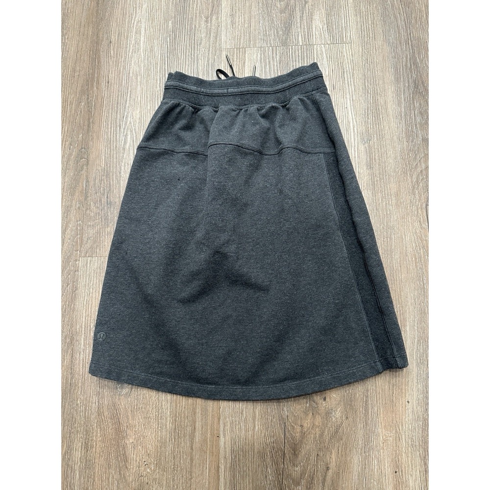 Lululemon Start‎ Anew Skirt  Heathered Grey Cotton Elastane Ribbed Sides Size 2